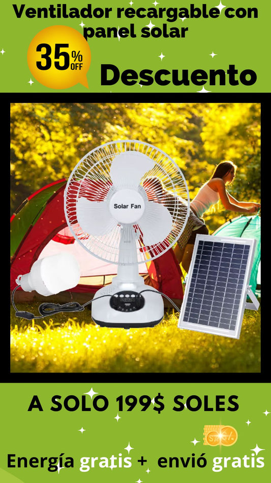 Ventiladora autónomo con panel solar