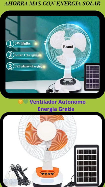 Ventiladora autónomo con panel solar